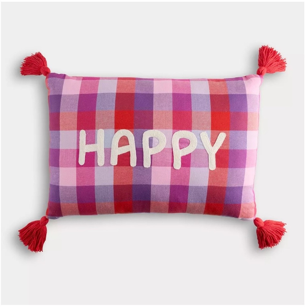 Crayola X Kohls Happy Pillow 14 in x 20 in Rectangle Decorative Throw Pillow
